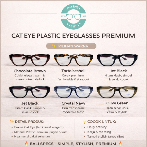CAT EYE PLASTIC EYEGLASSES PREMIUM