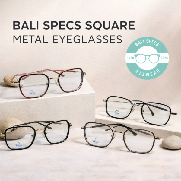 Frame Kacamata Square Metal Premium Unisex