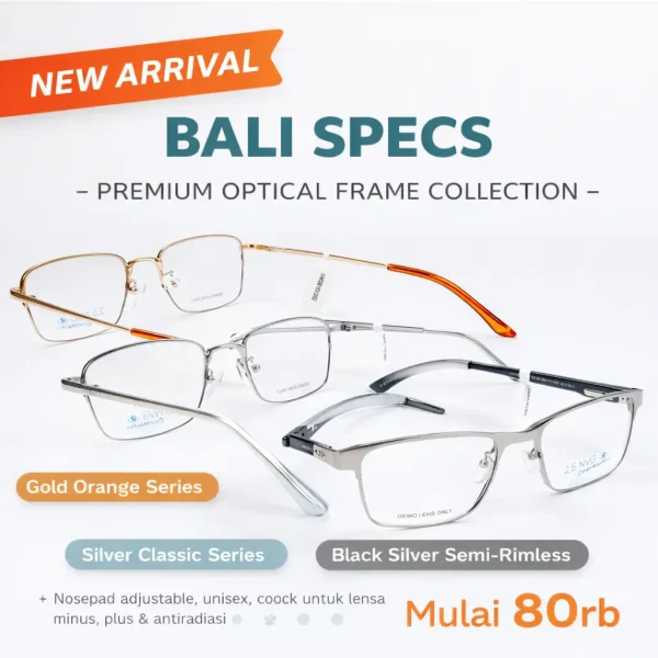 Frame Kacamata Kotak Metal Minimalis Premium