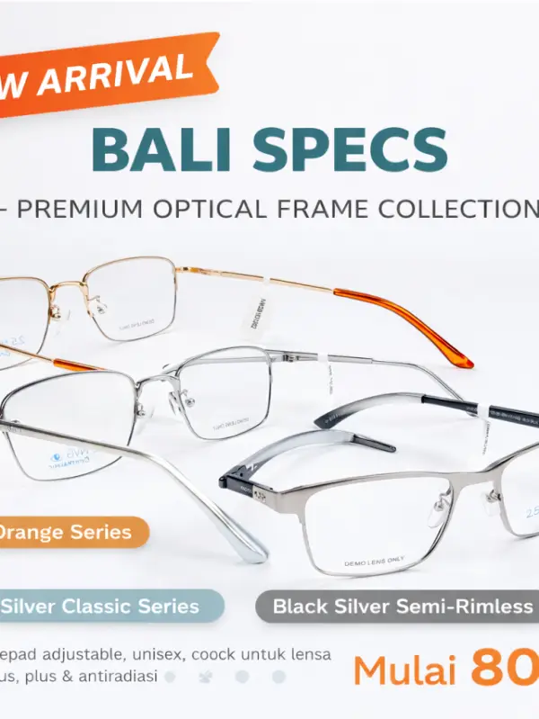 Frame Kacamata Kotak Metal Minimalis Premium