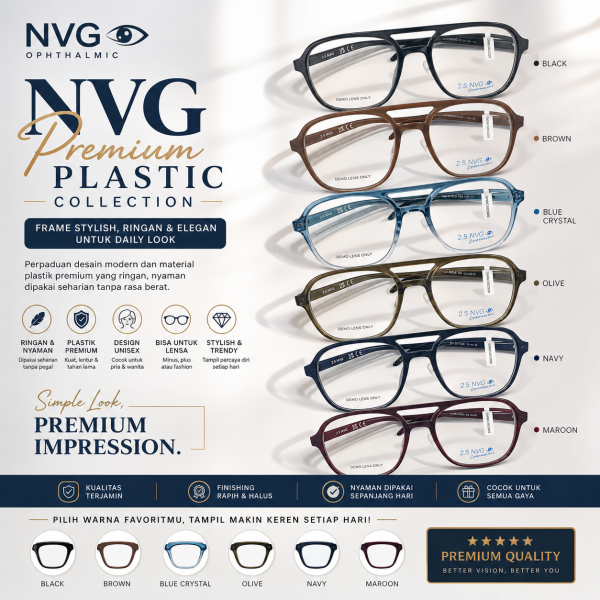 NVG Premium Plastic Collection – BIG Frame Stylish, Ringan & Elegan