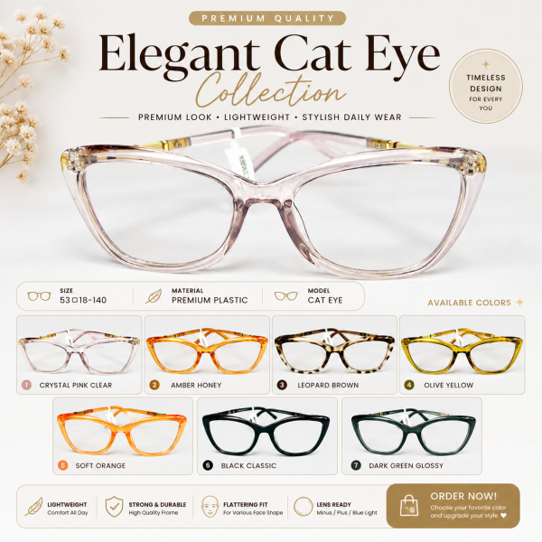 berry Cat Eye Premium Frame – Elegant Series