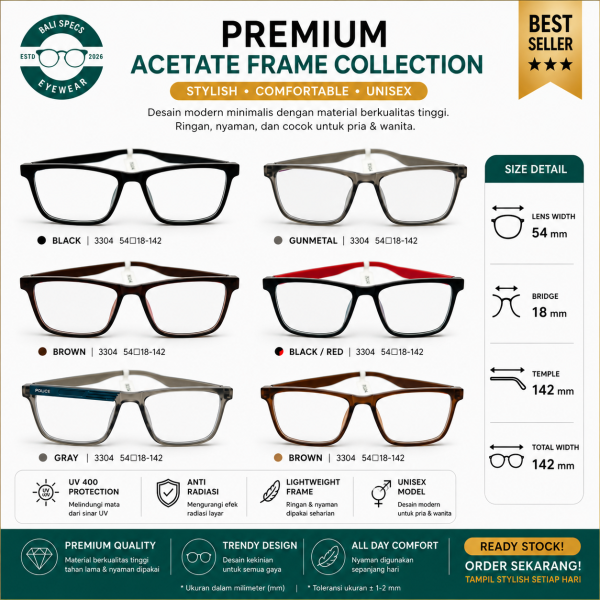Frame Kacamata Polise-Ringan “LIMITED STOCK”